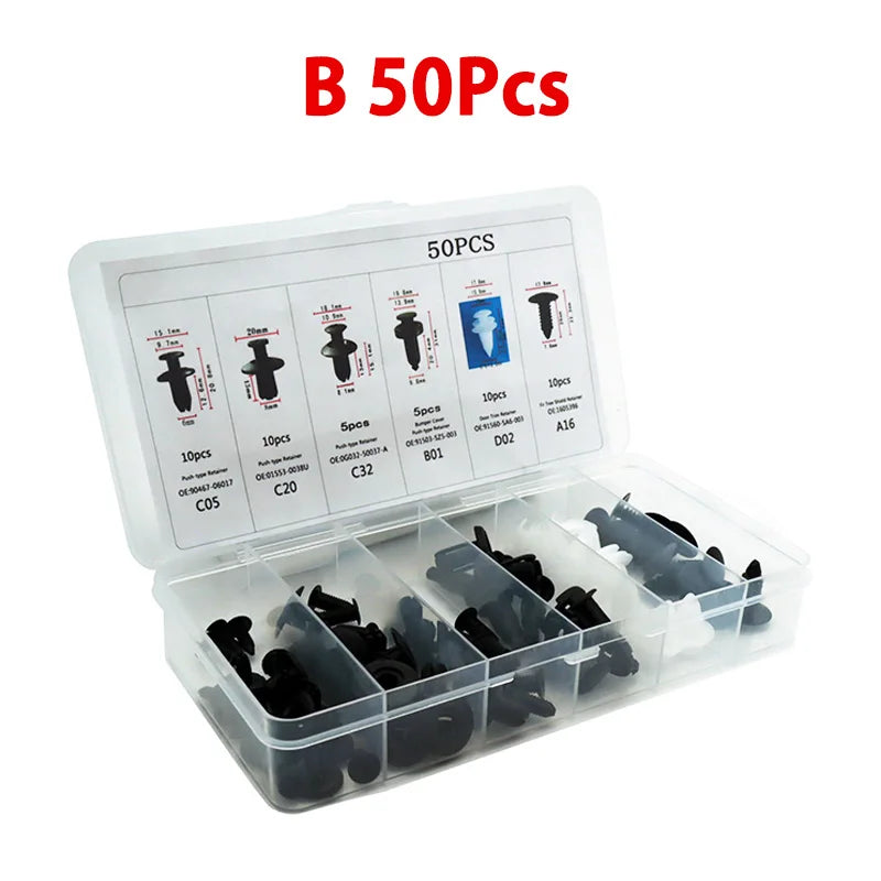 Universal Car Clips & Fasteners Kit – Retainer Pins, Rivets, Trim Panel Clips