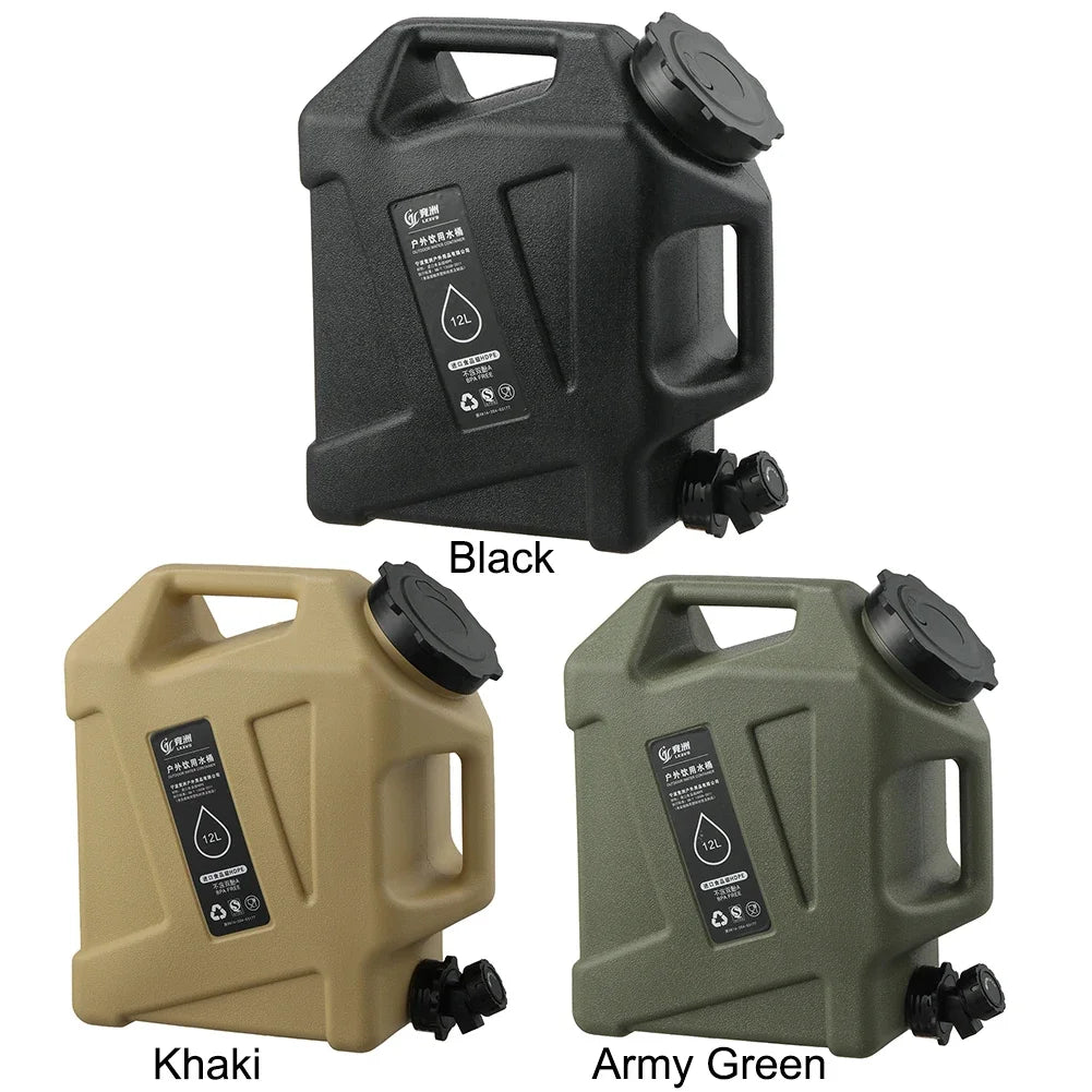 12L Portable Camping Water Container with Detachable Faucet – Large Capacity Outdoor Water Bag for Picnic & Drive