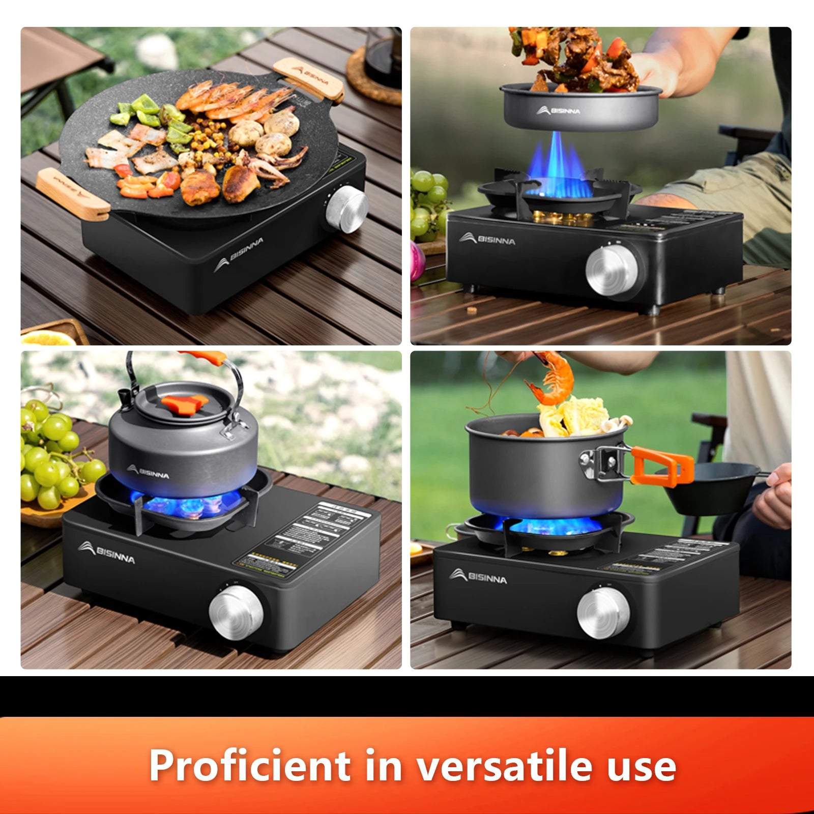 BISINNA 5800W High-Power Portable Camping Gas Stove – Outdoor Cassette Burner for Hiking, Trekking & Picnic