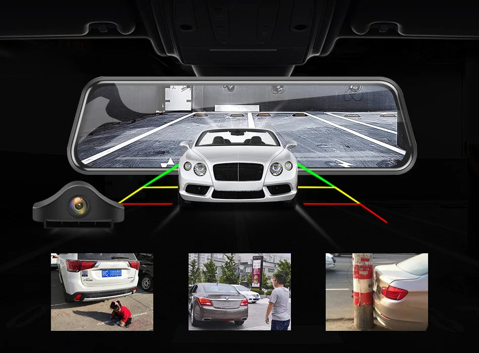 E-ACE 2K Car DVR Dash Cam Mirror WiFi GPS Night Vision 1080P Loop Recording Black Box