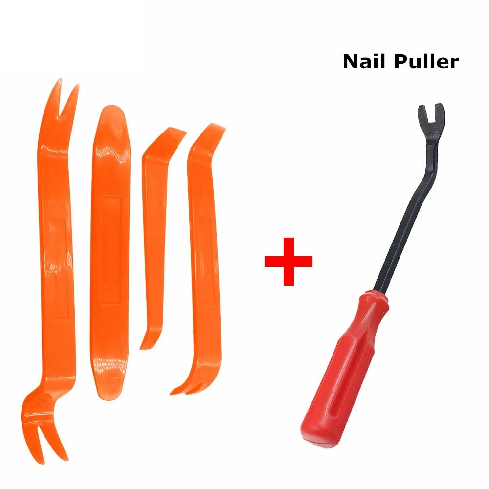 4-Piece Car Trim Removal Tool Kit – Panel, Clip, Dash, Door & Audio Pry Tools – Portable Auto Installer Set