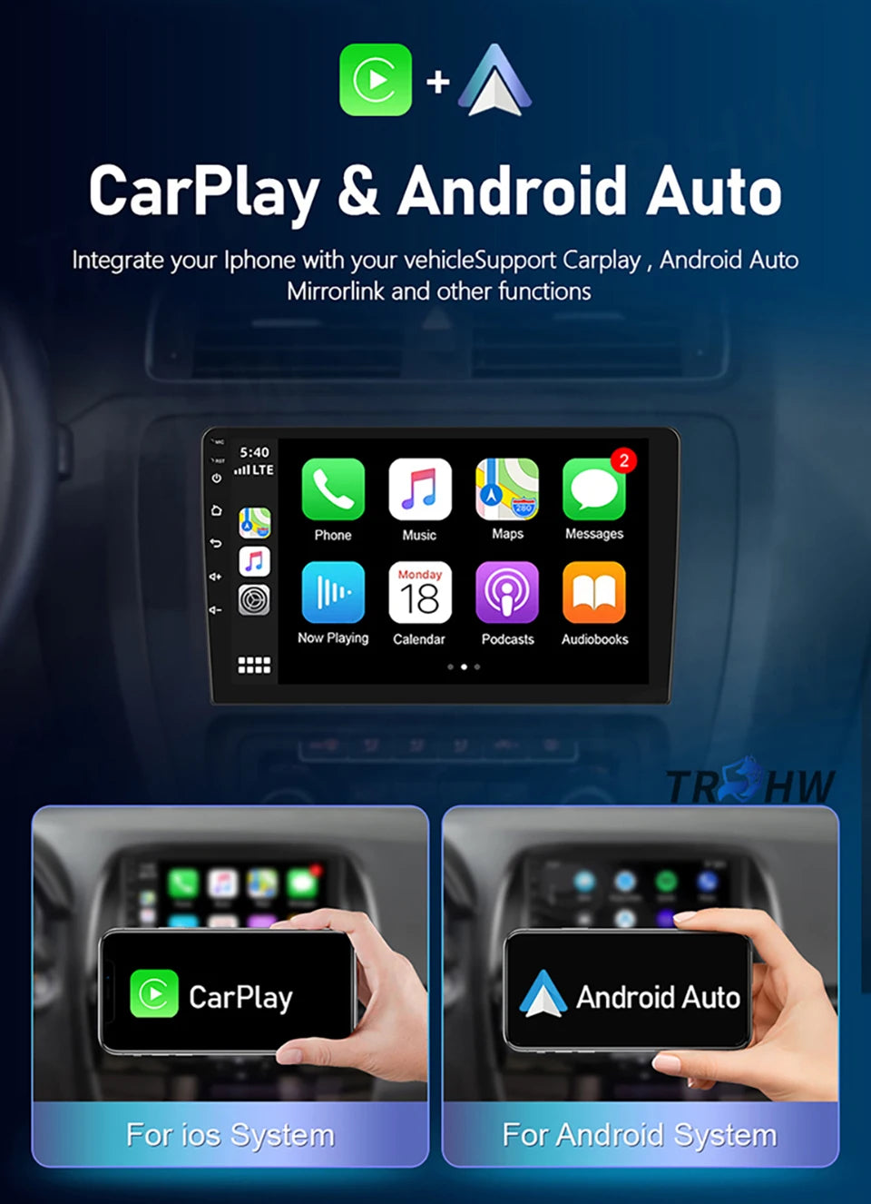 Android 13 2Din Car Stereo for Toyota Fortuner Hilux Revo Vigo 2007–2015 – GPS Navigation, CarPlay, Multimedia Video Player