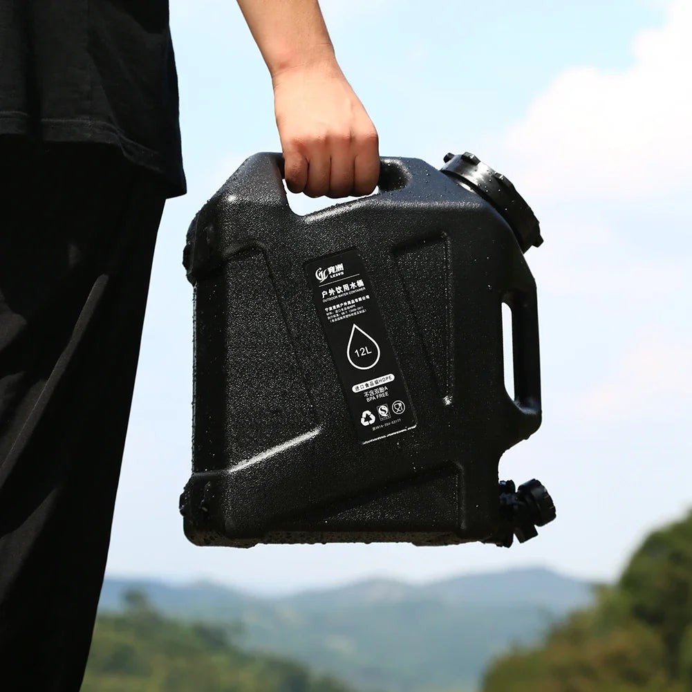 12L Portable Camping Water Container with Detachable Faucet – Large Capacity Outdoor Water Bag for Picnic & Drive