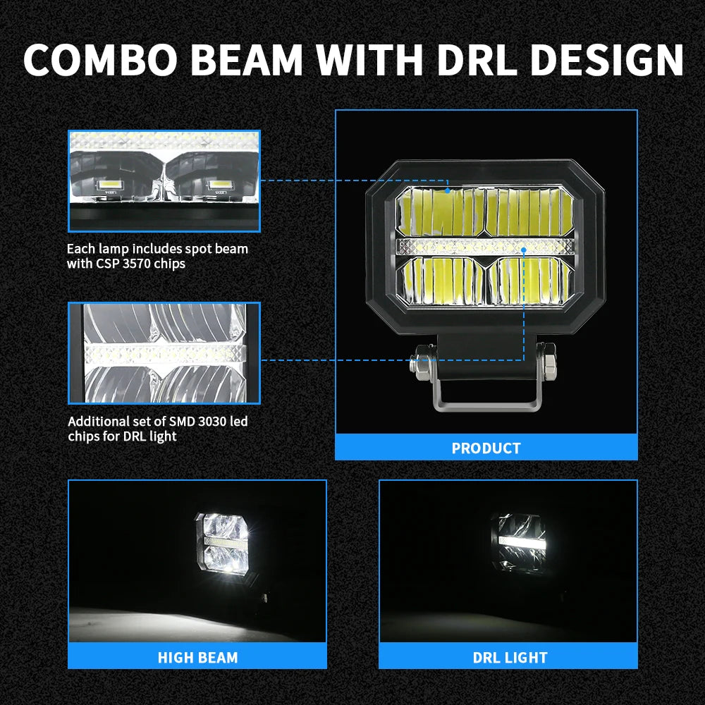 4 Inch NLpearl LED Work Light Bar Off Road Spot Beam Lamp for Car Truck ATV 4x4