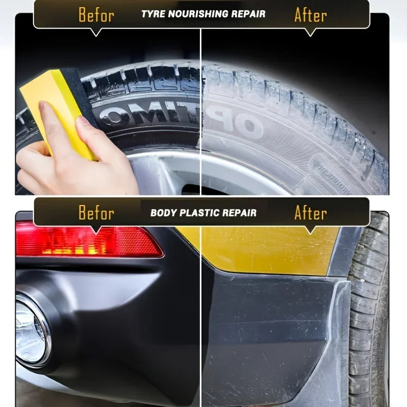 Car Tire Polishing Paste Long-Lasting Gloss Protector Shine Restorer Anti-Aging Cleaner