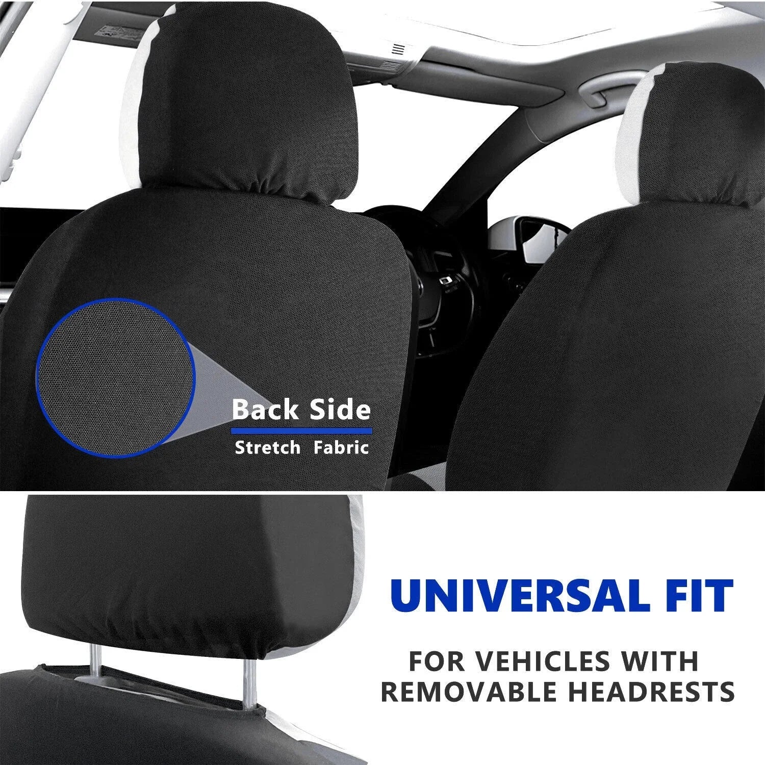 Universal 9PCS Breathable Soft Car Seat Covers for 5-Seater Cars