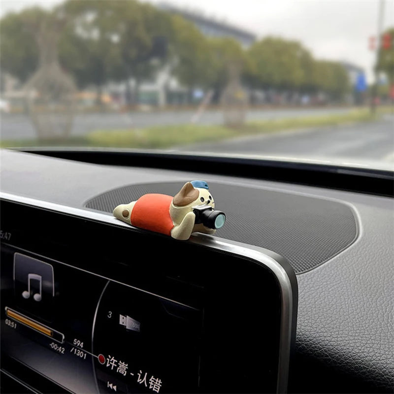 Cute Healing Kitten Dashboard Ornaments – Resin Cat Figures for Car Interior Decor & Accessories