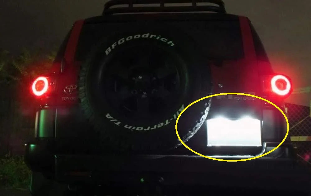 2PCS LED License Plate Lights for Toyota Land Cruiser FJ80 FJ Cruiser (XJ10, GSJ15) & Lexus LX450 1996–1998 – Super Bright Number Plate LampsCar & Automotive Accessories