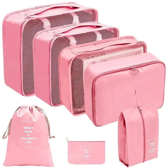 Travel Organizer Storage Bags – 7/8/9/10 Pc Packing Cubes Set for Suitcase Luggage