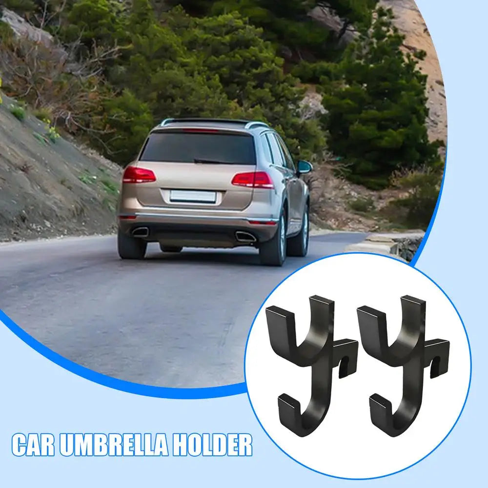 2pcs Car Umbrella Holders with Trunk Storage Organizer Hooks – Auto Interior Mounting Brackets