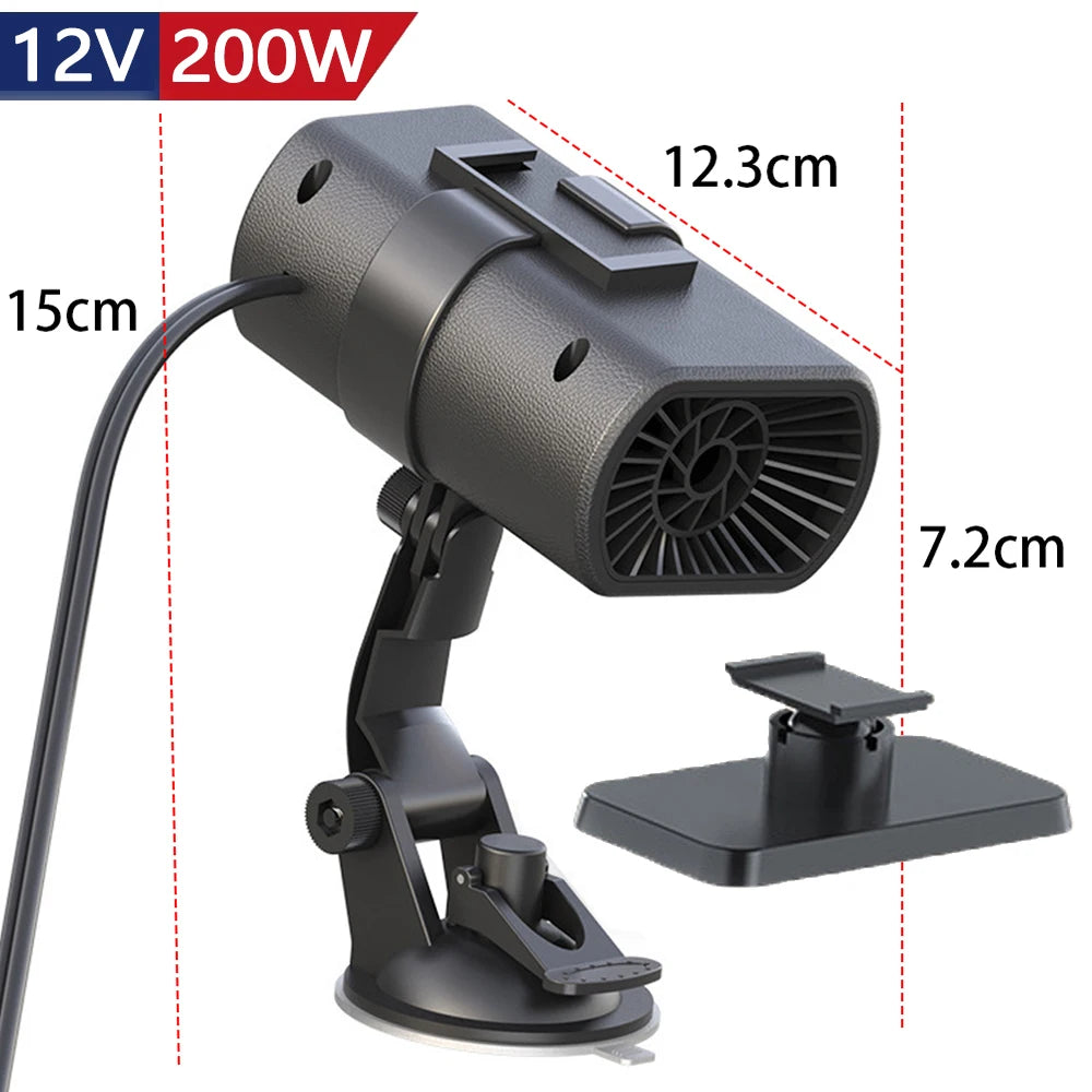 200W/150W Car Heater Fan 12V/24V – Portable Windshield Defogger & Defroster | Fast Heating Anti-Fog Demister for Winter DrivingCar & Automotive Accessories
