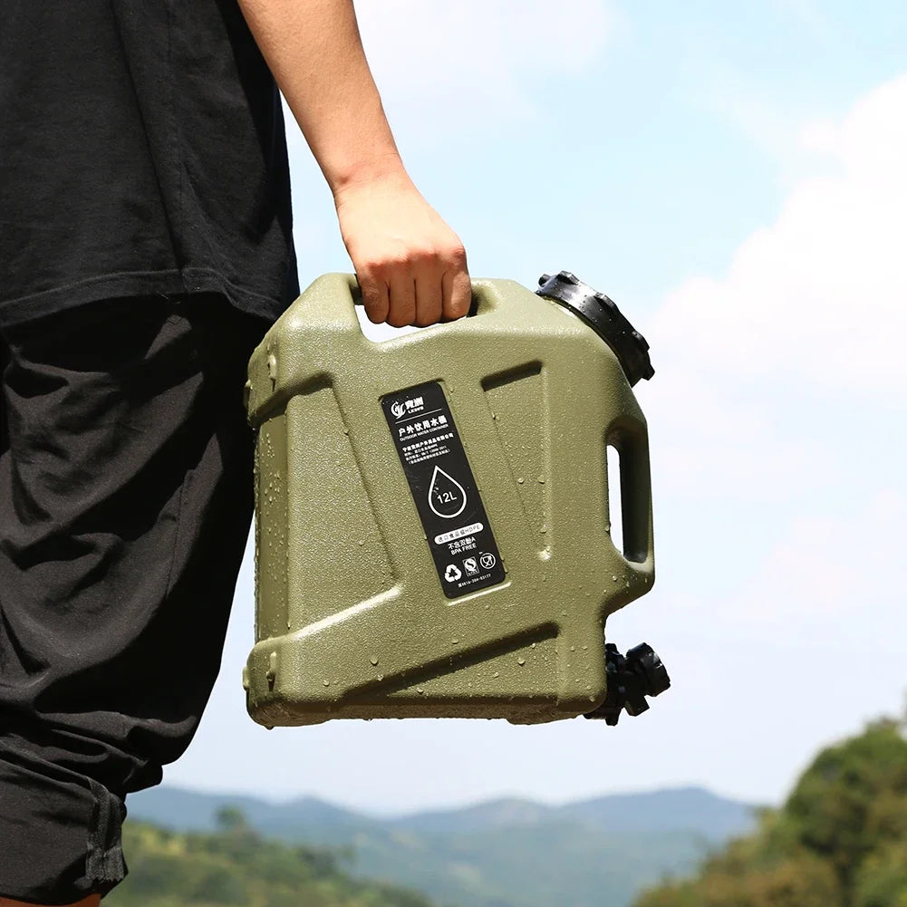 12L Portable Camping Water Container with Detachable Faucet – Large Capacity Outdoor Water Bag for Picnic & Drive