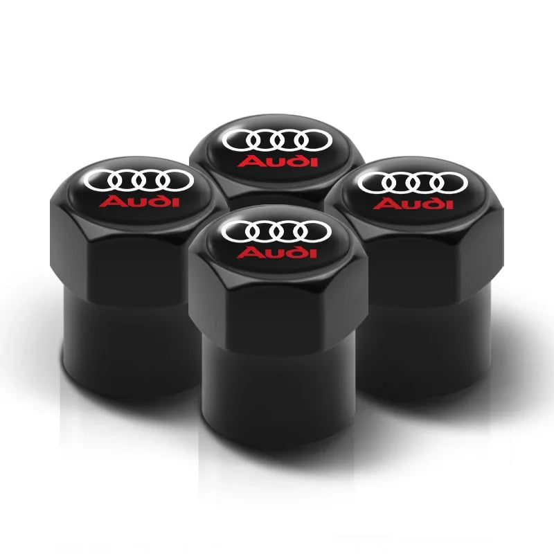 4Pcs Audi Tire Valve Stem Caps – Bolt-In Wheel Air Dust Covers for S-Line A1 A3 A4 A5 A6 A7 A8 Q3 Q5 Q7 TT RS Quattro Models