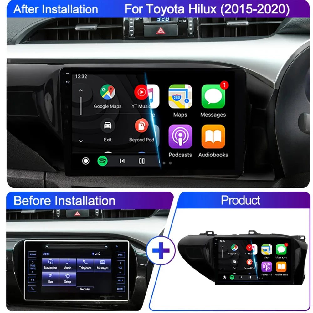Android 15 Car Stereo GPS Multimedia Player for Toyota Hilux Revo/Vigo IMV (2016–2020) | Wireless CarPlay & Android AutoCar & Automotive Accessories