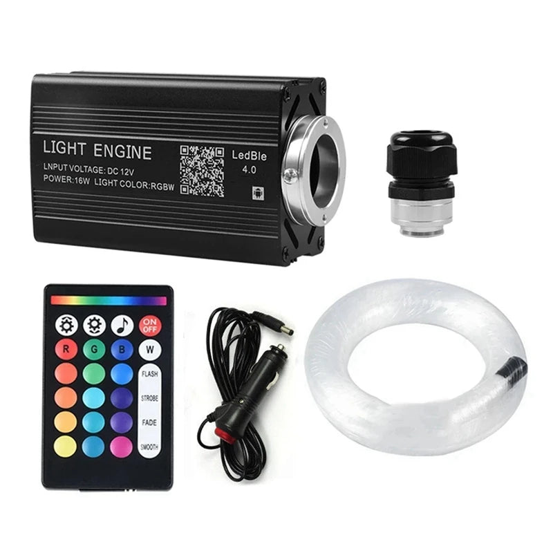 1000PCS Fiber Optic Star Ceiling Light Kit – Car/Home Roof Headliner Galaxy Lights with Remote & APP Control