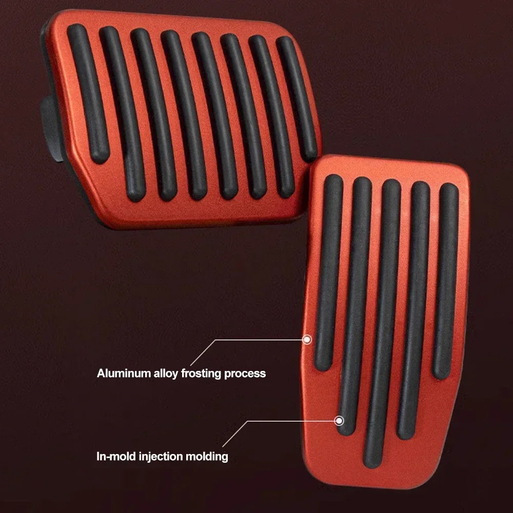 Performance Aluminum Pedal Covers for Tesla Model Y & Model 3 Highland – Non-Slip Brake, Accelerator & Footrest Set