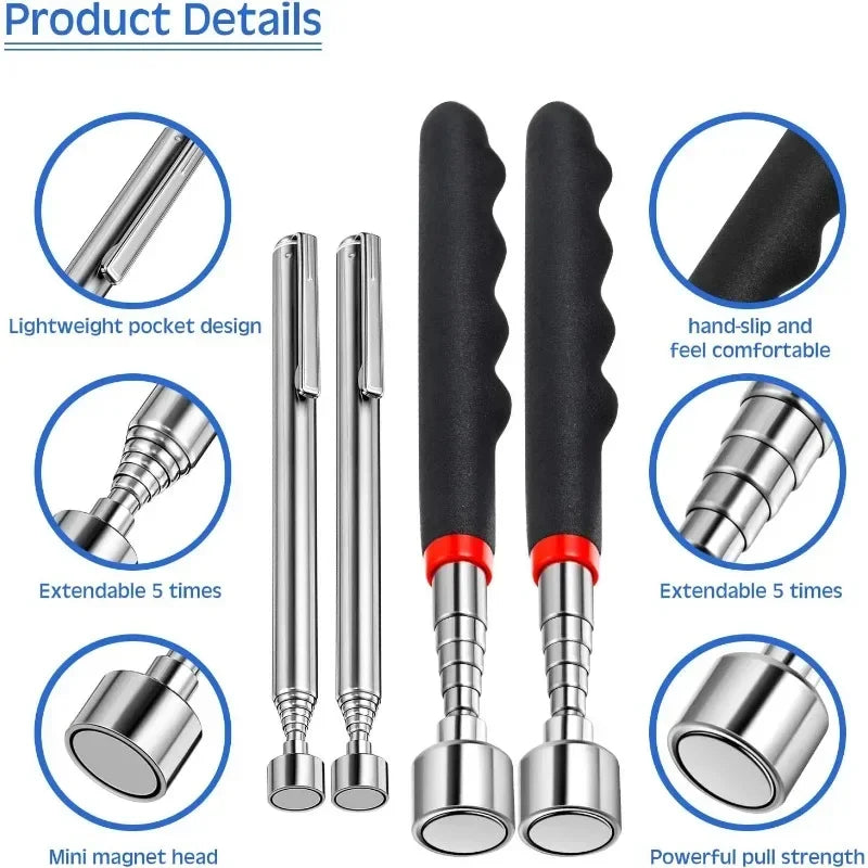 Telescopic Magnetic Pickup Tool – Adjustable Magnet Pen for Nuts, Bolts & Screws