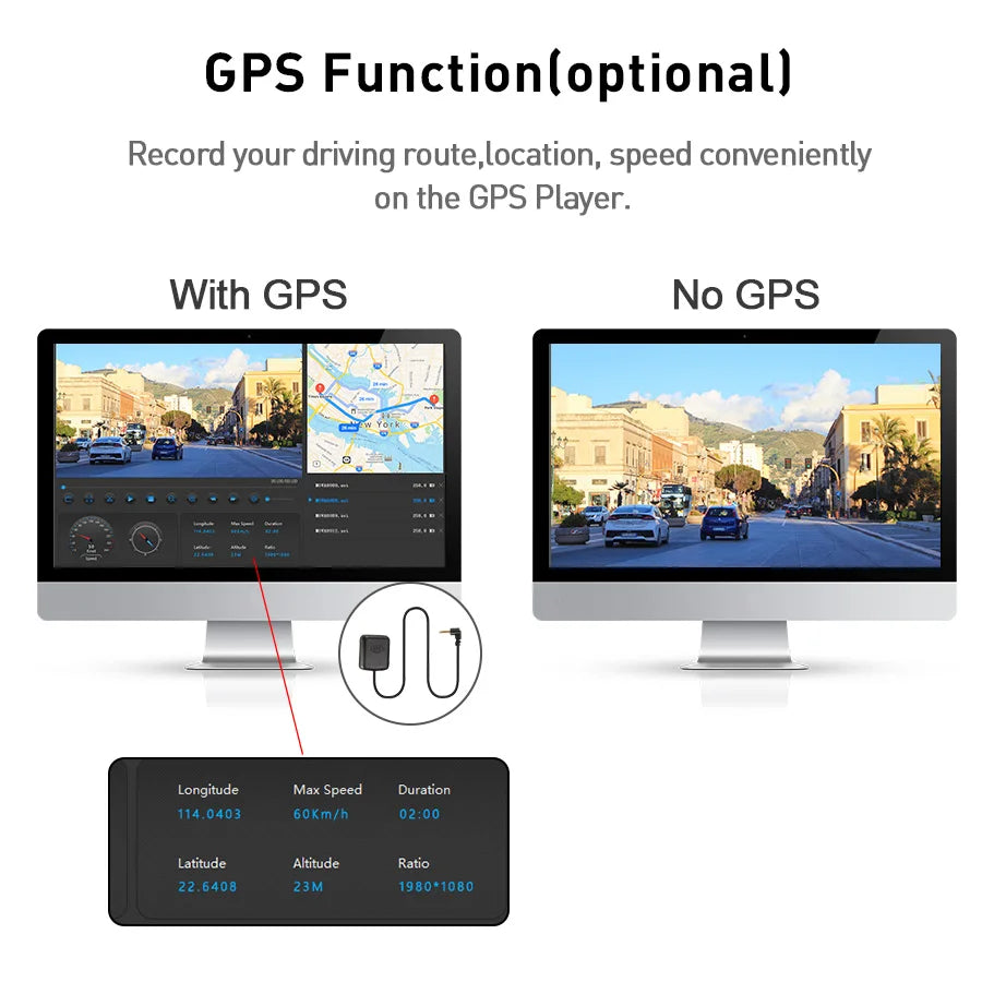 E-ACE 2K Car DVR Dash Cam Mirror WiFi GPS Night Vision 1080P Loop Recording Black Box