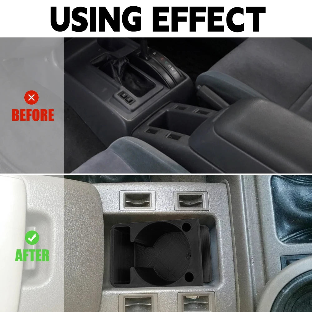 Square Insert Cup Holder Armrest Box for Toyota Landcruiser 80 Series Console Black