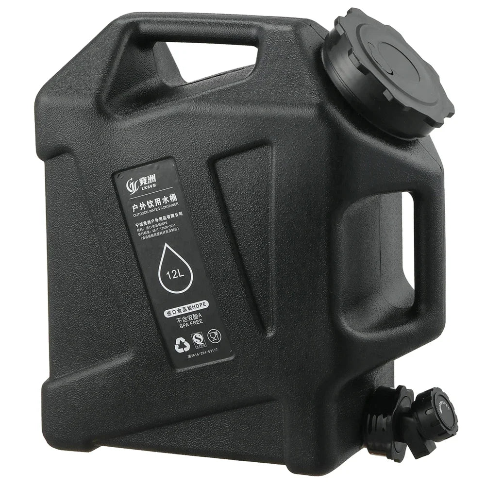 12L Portable Camping Water Container with Detachable Faucet – Large Capacity Outdoor Water Bag for Picnic & Drive