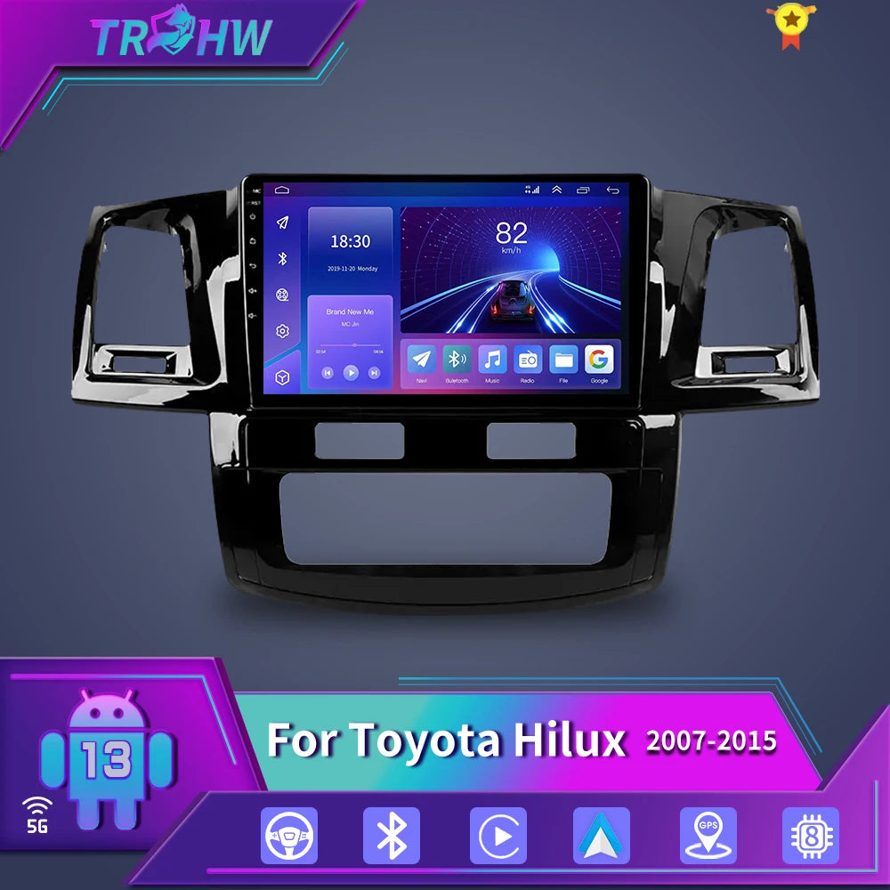Android 13 2Din Car Stereo for Toyota Fortuner Hilux Revo Vigo 2007–2015 – GPS Navigation, CarPlay, Multimedia Video Player