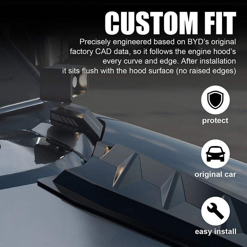 Hood Decoration Stickers For BYD Shark 6 2024-2025 Sports Hood Decal Car Accessories