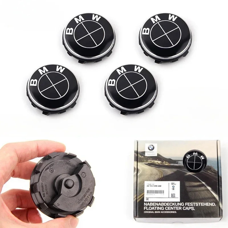 4PCS 56mm 68mm Floating Wheel Center Caps Fit BMW E39 E46 E60 F10 F30 X3 X5 G20