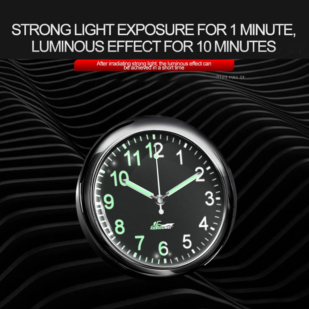Car Clock Luminous Automobiles Internal Stick-On Mini Digital Watch Mechanics Quartz Clocks Auto Ornament Car Accessories Gifts