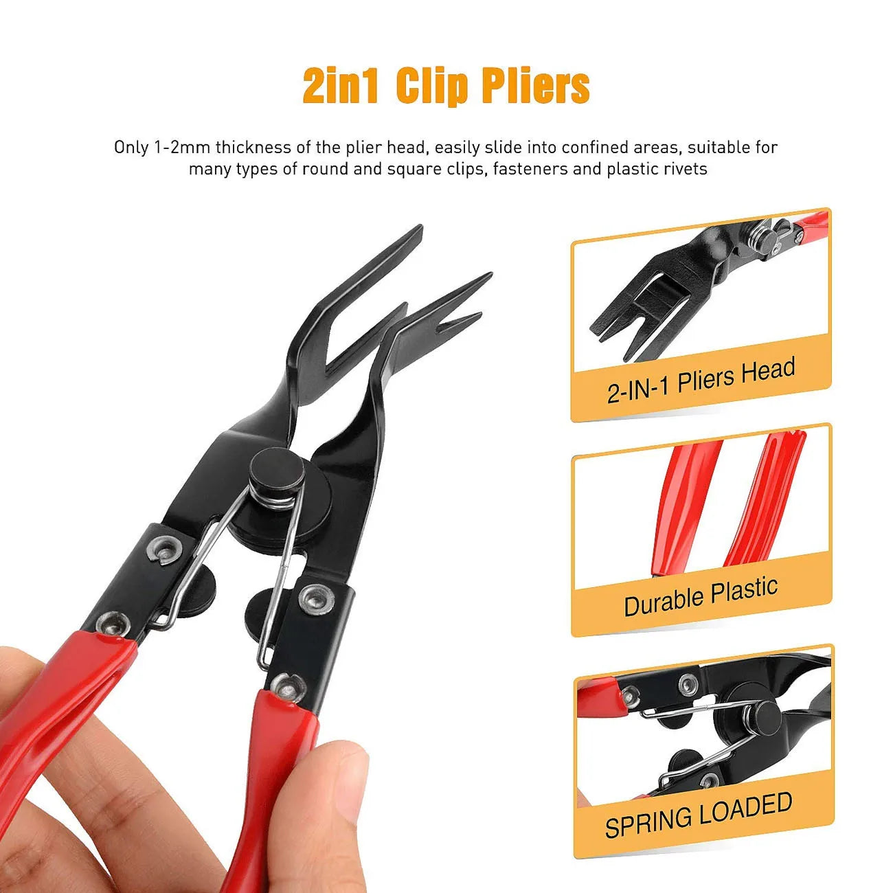 Car Trim Removal Tool Kit – Auto Panel & Fastener Clip Pliers Set for Door, Dash, Upholstery & Push Pins | Automotive Pry & Repair Tool