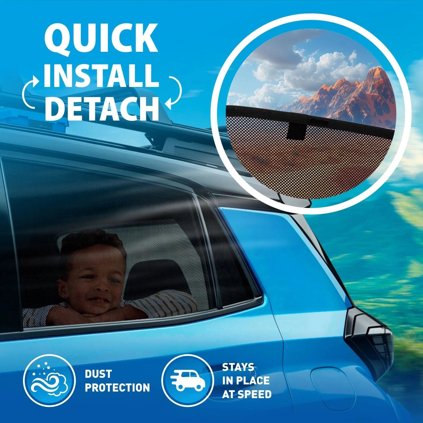 Ford Ranger 2024-2025 Custom Magnetic Front Windshield Sunshade – 4-Door Pickup Mesh Curtain