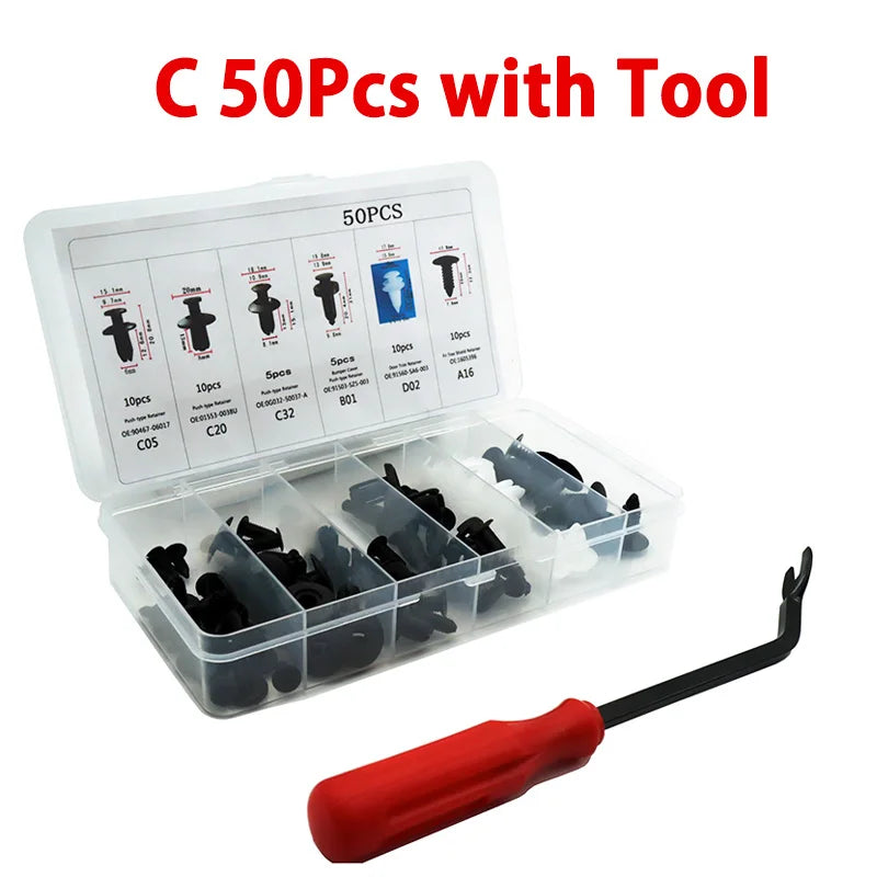 Universal Car Clips & Fasteners Kit – Retainer Pins, Rivets, Trim Panel Clips