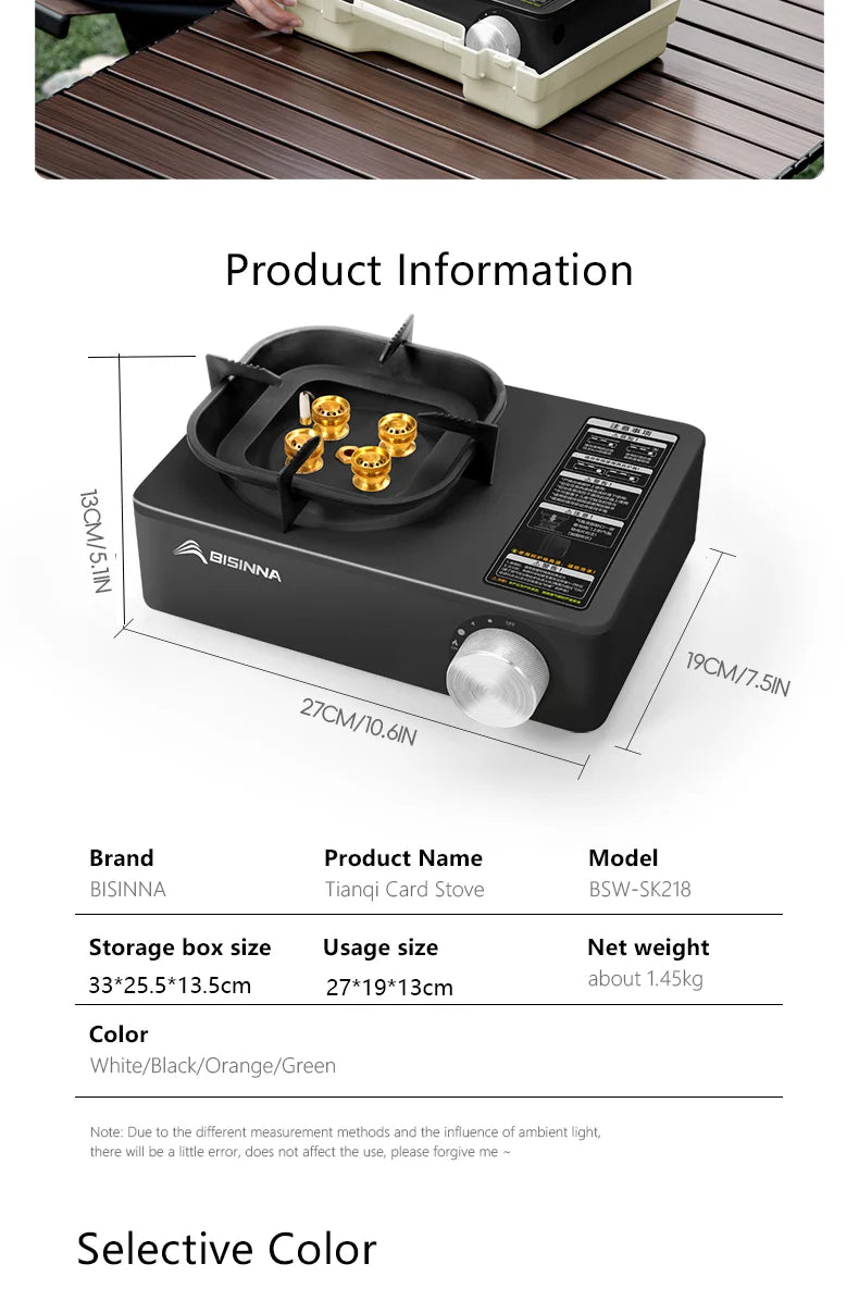 BISINNA 5800W High-Power Portable Camping Gas Stove – Outdoor Cassette Burner for Hiking, Trekking & Picnic