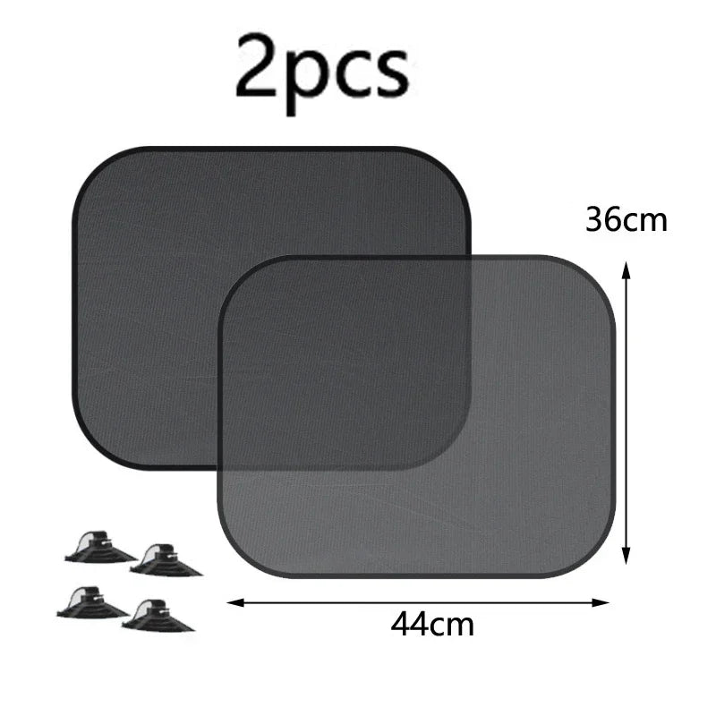 Car Window Sunshade UV Protection Mesh Cover Front Rear Side Curtain Black 1-5PCS