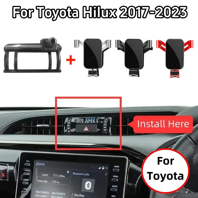 Car Phone Holder for Toyota Hilux 2017-2023 GPS Navigation Dash Mount Bracket Style