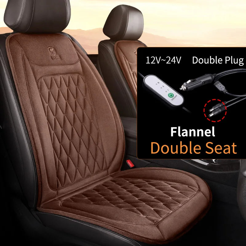 Fast Heating 12-24V Car Seat Cover Electric Heater 25W Flannel Winter Pad Cushion