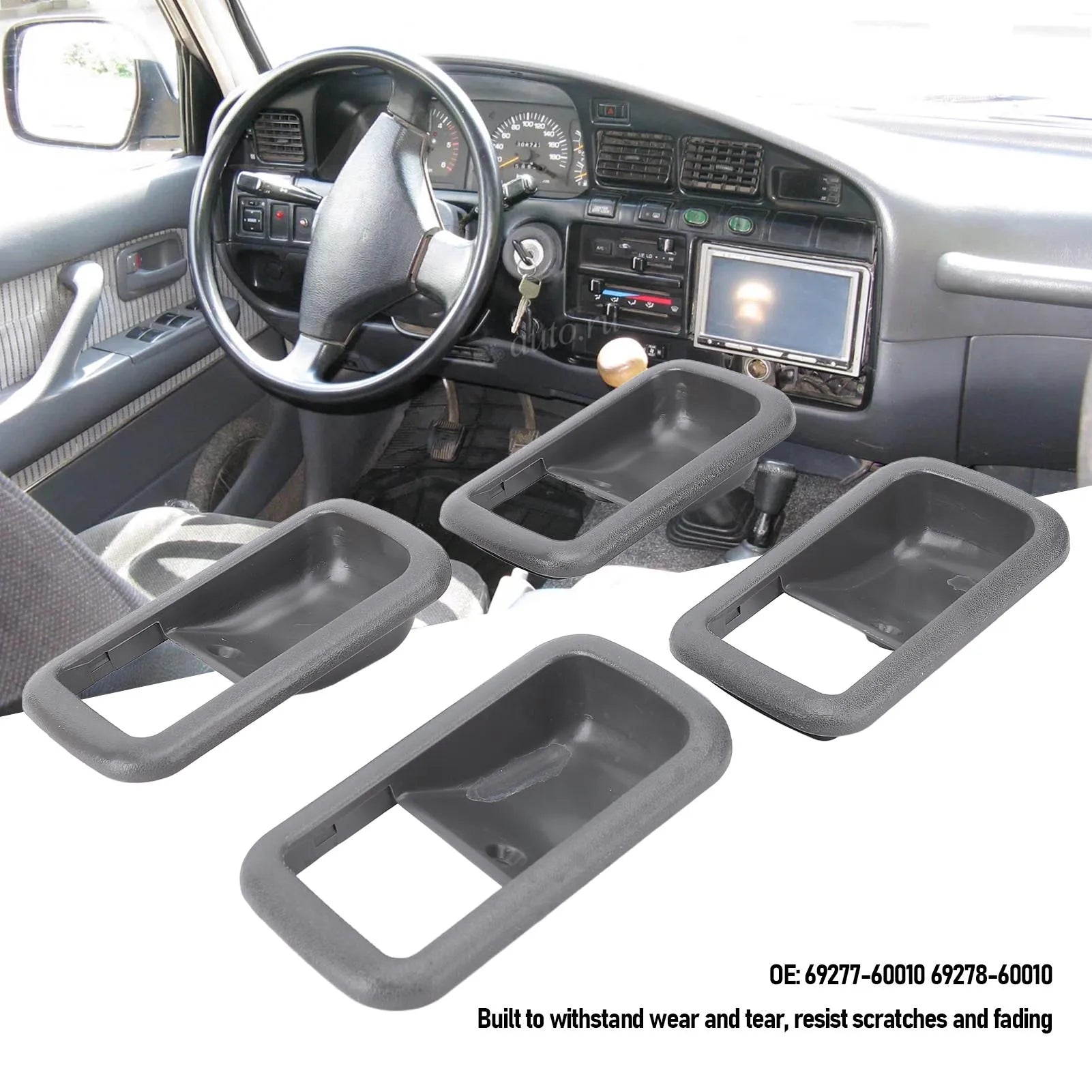 Inner Door Handle Bezel Replacement for Toyota Land Cruiser 80 Series (FJ80 FZJ80 HDJ80 HDJ81 HZJ80 HZJ81) 1991–1997 – OEM# 69278-60010 / 69277-60010