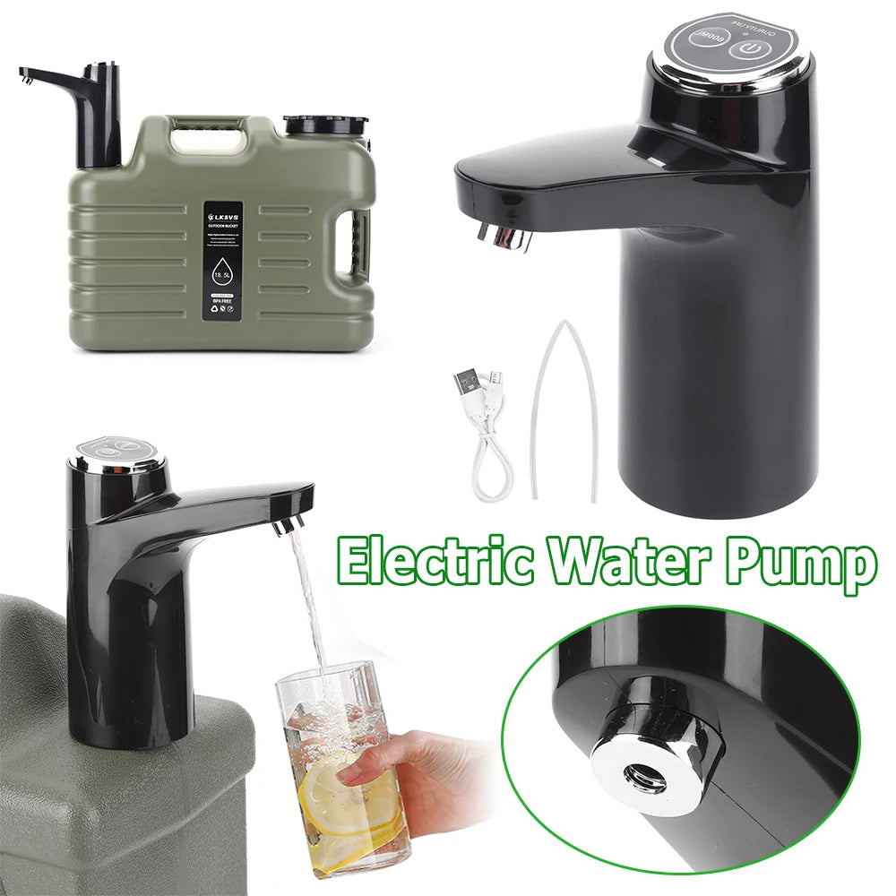 Portable USB Rechargeable Electric Water Pump – One-Key Auto Dispense for Outdoor CampingOutdoor & Camping Gear