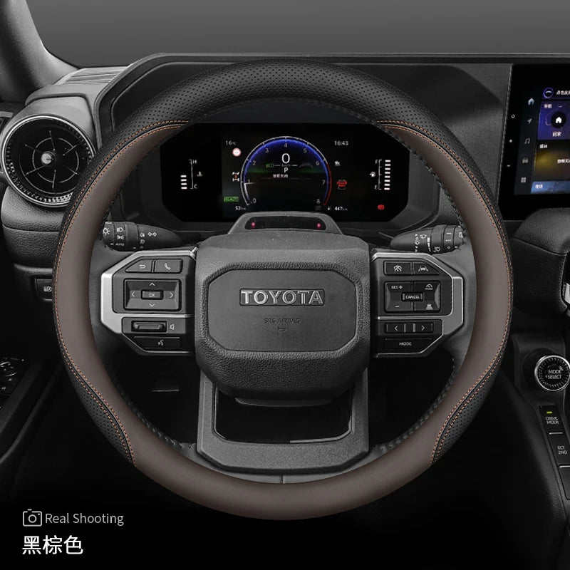 Leather Steering Wheel Cover for Toyota Land Cruiser Prado 90 120 150 LC250