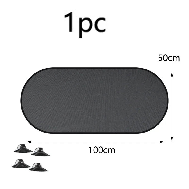 Car Window Sunshade UV Protection Mesh Cover Front Rear Side Curtain Black 1-5PCS