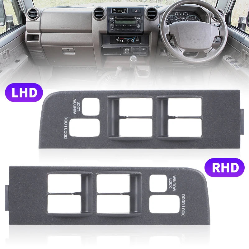Toyota Land Cruiser FJ80 Front Driver Window Switch Bezel Trim Gray Panel 1991-1997