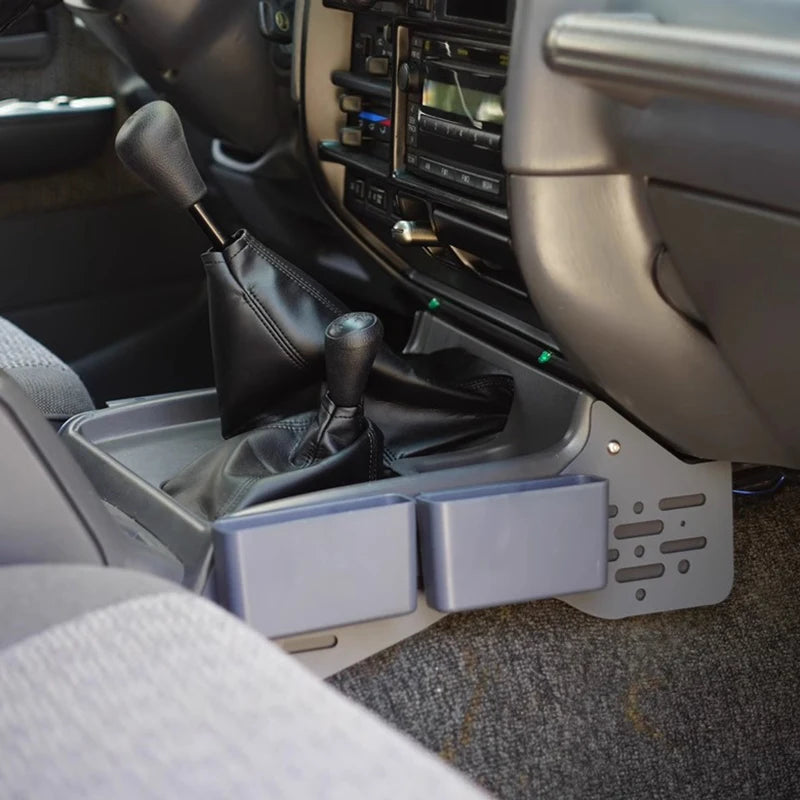 Center Console Organizer Tray for Toyota Land Cruiser LC80 – Interior Storage Box Insert, Central Console Modification Accessory