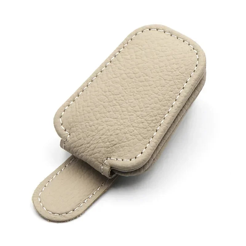 Magnetic Leather Car Sunglasses Holder Clip Sun Visor Organizer with Ticket Storage Eye-catching Glasses Case