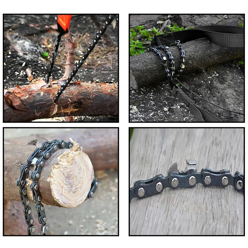 24" Portable Pocket Chain Saw – Sharp Teeth Handheld Survival & Camping Tool for Hunting & Tree CuttingOutdoor & Camping Gear