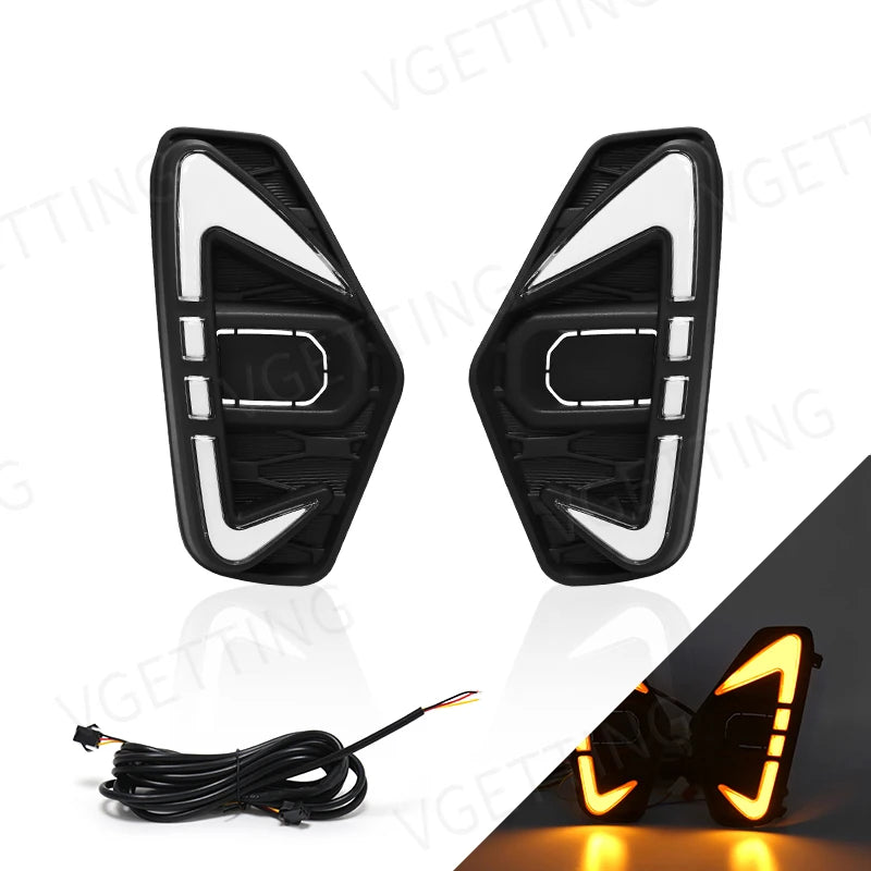 LED DRL Daytime Running Fog Lights Turn Signal For Nissan Navara NP300 Frontier 20-21