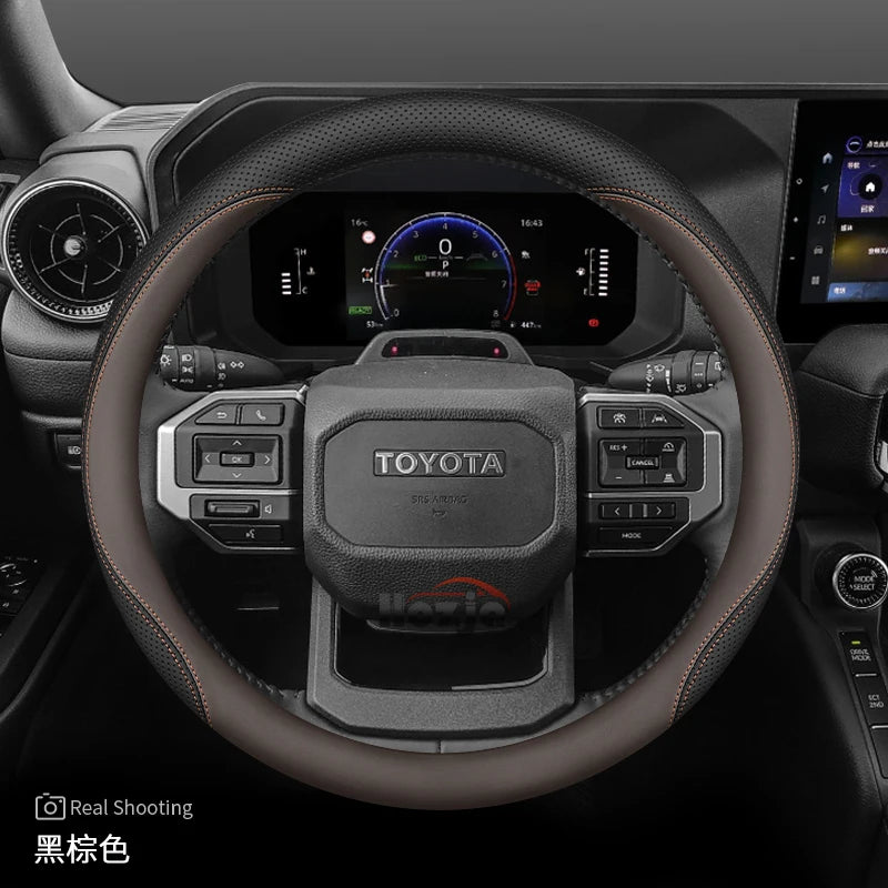 Leather Steering Wheel Cover for Toyota Land Cruiser Prado 90 120 150 LC250