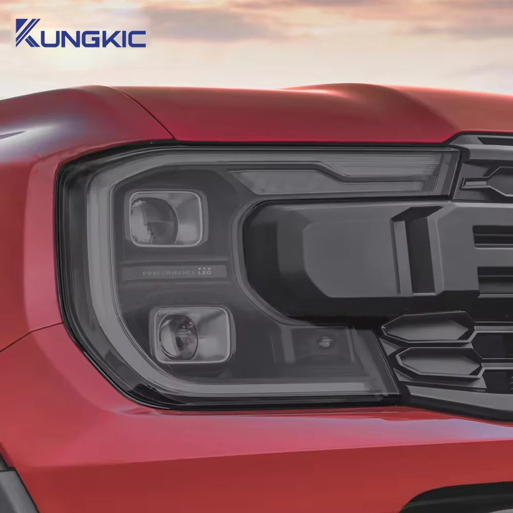 Smoke Black Headlight Protective Film Ford Ranger 2023-2024 T9 Wildtrak Raptor PPF X