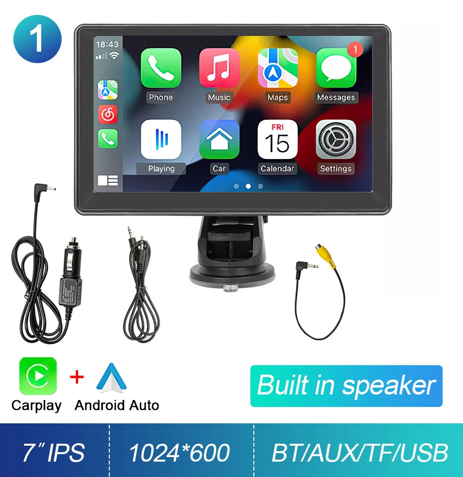 7" Touch Screen Car Stereo CarPlay Android Auto GPS Navi WiFi Radio MP5 Player