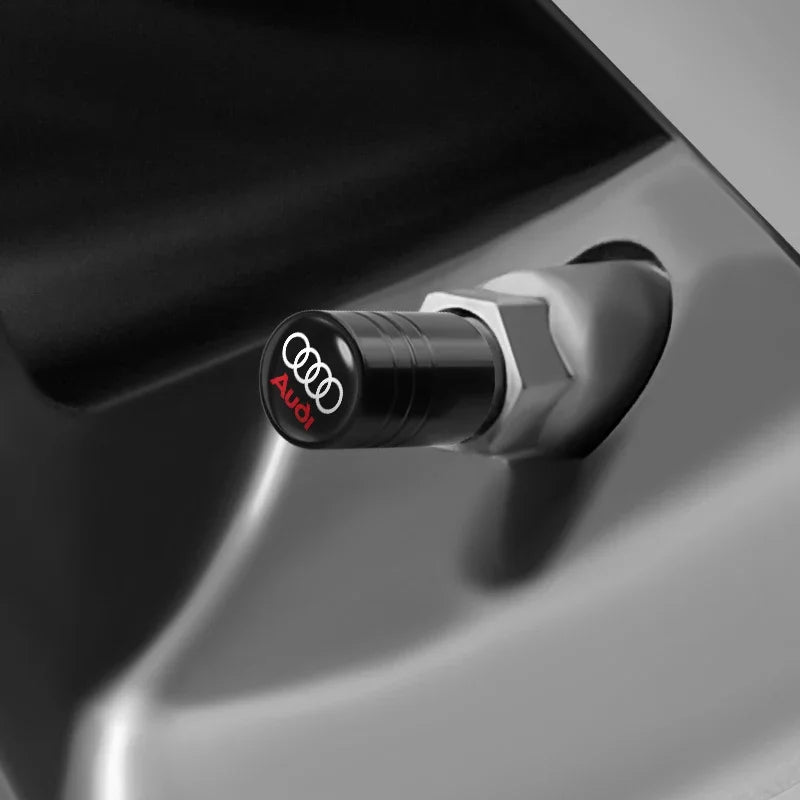 4Pcs Audi Tire Valve Stem Caps – Bolt-In Wheel Air Dust Covers for S-Line A1 A3 A4 A5 A6 A7 A8 Q3 Q5 Q7 TT RS Quattro Models