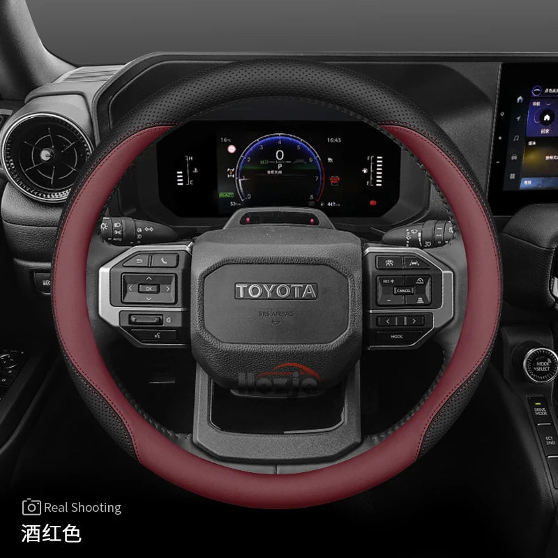 Leather Steering Wheel Cover for Toyota Land Cruiser Prado 90 120 150 LC250