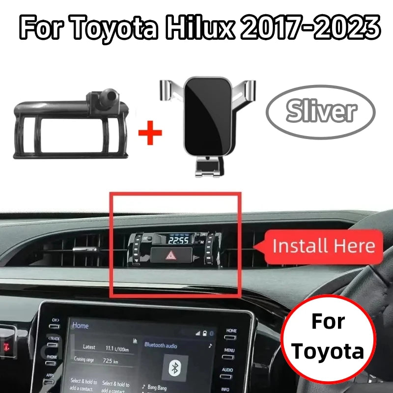 Car Phone Holder for Toyota Hilux 2017-2023 GPS Navigation Dash Mount Bracket Style